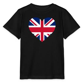 Great Britain Heart - Stanley/Stella MINI CREATOR Kids’ T-Shirt - black - Front - Mikhail (115cm)