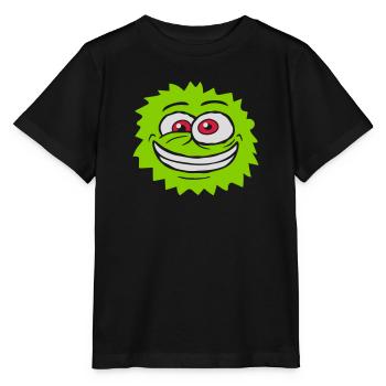 Haariges Monster verrücktes Gesicht - Stanley/Stella Kinder T-Shirt MINI CREATOR  - Schwarz - Vorne - Mikhail (115cm)