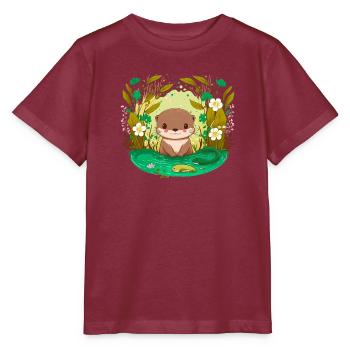 bébé loutre Kawaii - T-shirt bio MINI CREATOR Stanley/Stella Enfant - bordeaux - Devant - Kain (125cm)