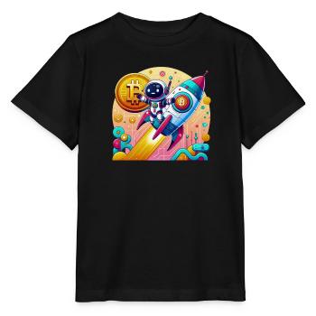 Futuristische Fusion! 🤖💰 KI trifft auf Bitcoin - Stanley/Stella Kinder T-Shirt MINI CREATOR  - Schwarz - Vorne - Mikhail (115cm)
