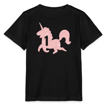 Einhorn zum 1. Jahrestag - Stanley/Stella Kinder T-Shirt MINI CREATOR  - Schwarz - Vorne - Mikhail (115cm)
