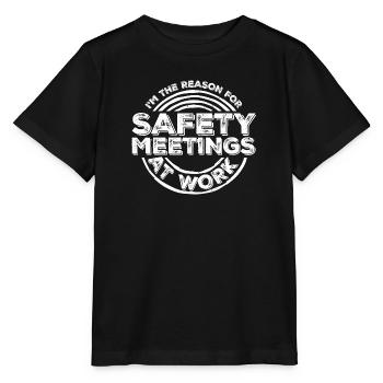 C’est drôle que je sois la raison des réunions de sécurité au travail - T-shirt bio MINI CREATOR Stanley/Stella Enfant - noir - Devant - Mikhail (115cm)