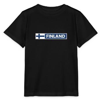 Finland National Flag - Stanley/Stella MINI CREATOR Kids’ T-Shirt - black - Front - Mikhail (115cm)