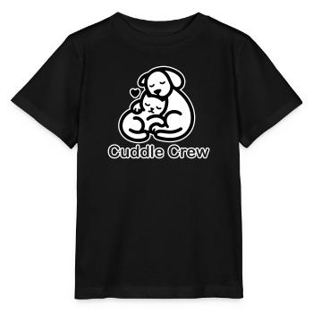 Cat & Dog Cuddling - Cuddle Crew Design - Stanley/Stella MINI CREATOR Kids’ T-Shirt - black - Front - Mikhail (115cm)