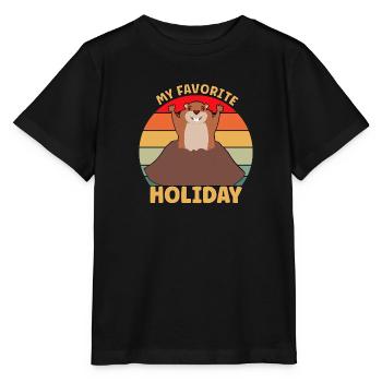 Ma fête préférée : le jour de la marmotte - T-shirt bio MINI CREATOR Stanley/Stella Enfant - noir - Devant - Mikhail (115cm)