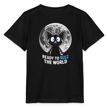 Prêt à conquérir le monde – Souris au clair de lune - T-shirt bio MINI CREATOR Stanley/Stella Enfant - noir - Devant - Mikhail (115cm)
