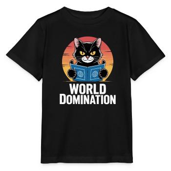 Domination mondiale – un chat avec de grands projets - T-shirt bio MINI CREATOR Stanley/Stella Enfant - noir - Devant - Mikhail (115cm)