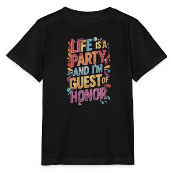 Leben ist eine Party – Gast des Abends - Stanley/Stella Kinder T-Shirt MINI CREATOR  - Schwarz - Vorne - Mikhail (115cm)