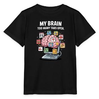 Too Many Tabs – ADD Brain Cartoon Design - Stanley/Stella MINI CREATOR Kids’ T-Shirt - black - Front - Mikhail (115cm)