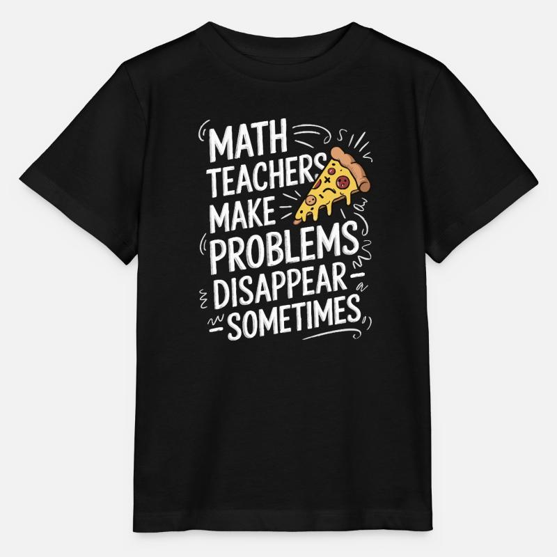 Professeur de mathématiques drôle Conception Pizza et résolution de problèmes - T-shirt bio MINI CREATOR Stanley/Stella Enfant - noir