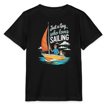 Juste un gars qui aime la voile – Sail Design - T-shirt bio MINI CREATOR Stanley/Stella Enfant - noir - Devant - Mikhail (115cm)