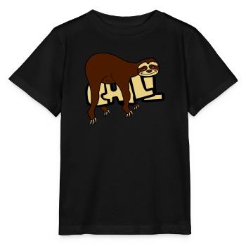 chill faultier entspannen muede chillen haengen sc - Stanley/Stella Kinder T-Shirt MINI CREATOR  - Schwarz - Vorne - Mikhail (115cm)
