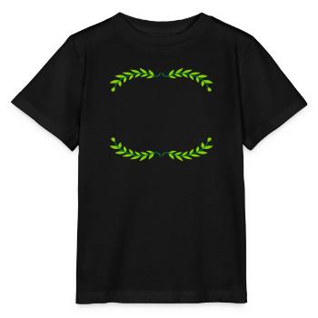 Frame Bay Leaves Illustration - Stanley/Stella MINI CREATOR Kids’ T-Shirt - black - Front - Mikhail (115cm)