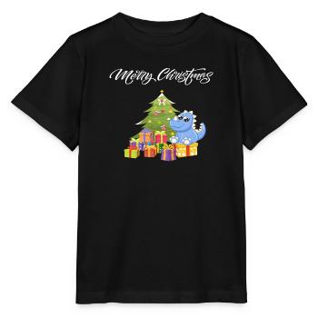 Merry ChristmasGeschenkdino - Stanley/Stella Kinder T-Shirt MINI CREATOR  - Schwarz - Vorne - Mikhail (115cm)