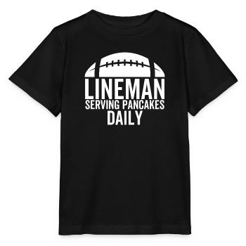 Lineman Serving Pancakes Daily - Stanley/Stella MINI CREATOR Kids’ T-Shirt - black - Front - Mikhail (115cm)