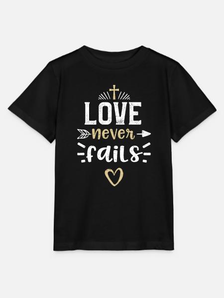 Love never fails - Jesus - Stanley/Stella Kinder T-Shirt MINI CREATOR - Schwarz