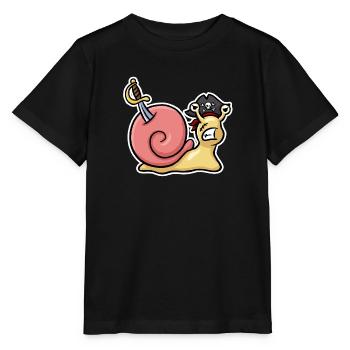 Piratenschnecke - Stanley/Stella Kinder T-Shirt MINI CREATOR  - Schwarz - Vorne - Mikhail (115cm)