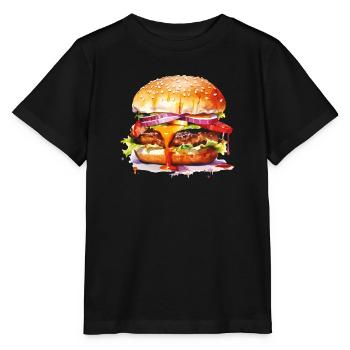 burger - T-shirt bio MINI CREATOR Stanley/Stella Enfant - noir - Devant - Mikhail (115cm)