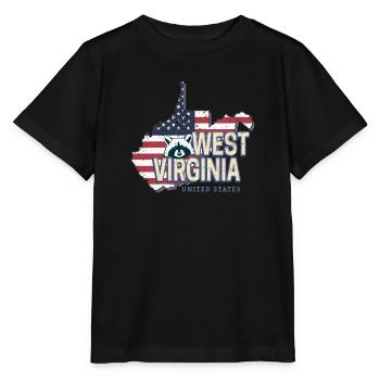 West Virginia Vereinigte Staaten USA Souvenir - Stanley/Stella Kinder T-Shirt MINI CREATOR  - Schwarz - Vorne - Mikhail (115cm)