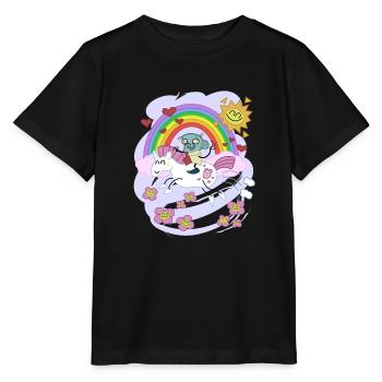 Licorne arc-en-tour à l'amour - T-shirt bio MINI CREATOR Stanley/Stella Enfant - noir - Devant - Mikhail (115cm)