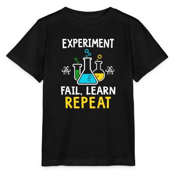 Experiment fail learn repeat - Stanley/Stella Kinder T-Shirt MINI CREATOR  - Schwarz - Vorne - Mikhail (115cm)