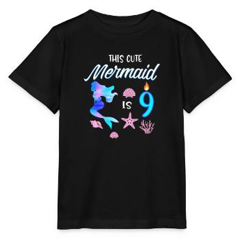 Cette mignonne sirène est 9 - T-shirt bio MINI CREATOR Stanley/Stella Enfant - noir - Devant - Mikhail (115cm)
