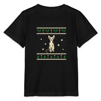Sphynx Weihnachtsgeschenk - Stanley/Stella Kinder T-Shirt MINI CREATOR  - Schwarz - Vorne - Mikhail (115cm)