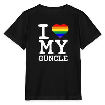 J’aime mon oncle Gay Homosexuel Rainbow Heart - T-shirt bio MINI CREATOR Stanley/Stella Enfant - noir - Devant - Mikhail (115cm)