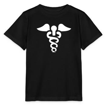 Petit bâton de médecine symbole d'Asclépios caducée - T-shirt bio MINI CREATOR Stanley/Stella Enfant - noir - Devant - Mikhail (115cm)