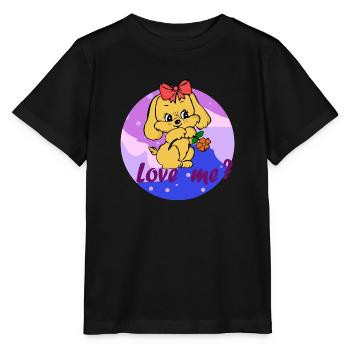 Niedliche Welpe - Love me - Lieb mich! - Stanley/Stella Kinder T-Shirt MINI CREATOR  - Schwarz - Vorne - Mikhail (115cm)