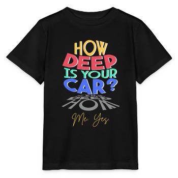 Quelle est la profondeur de votre voiture? - T-shirt bio MINI CREATOR Stanley/Stella Enfant - noir - Devant - Mikhail (115cm)