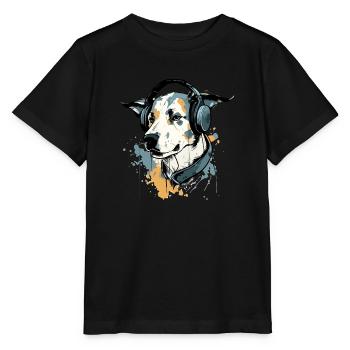 Jay the audiophile dog - Stanley/Stella MINI CREATOR Kids’ T-Shirt - black - Front - Mikhail (115cm)