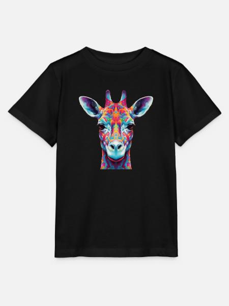 Girafe psychédélique - T-shirt bio MINI CREATOR Stanley/Stella Enfant - noir