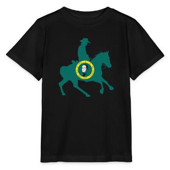 Washington State Flag Cowboy - Stanley/Stella MINI CREATOR Kids’ T-Shirt - black - Front - Mikhail (115cm)