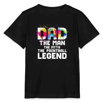Papa L’homme Le mythe La légende du paintball Paintbal - T-shirt bio MINI CREATOR Stanley/Stella Enfant - noir - Devant - Mikhail (115cm)