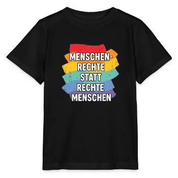 Human rights instead of right-wing people - Stanley/Stella MINI CREATOR Kids’ T-Shirt - black - Front - Mikhail (115cm)