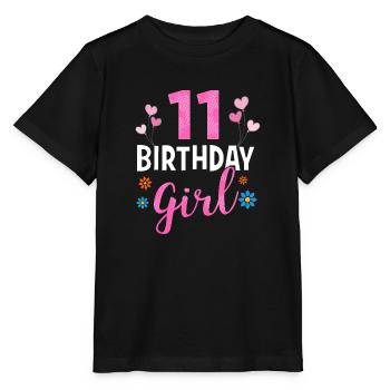 Birthday Girl - 11 years old - Stanley/Stella MINI CREATOR Kids’ T-Shirt - black - Front - Mikhail (115cm)