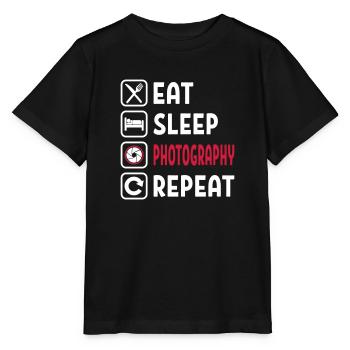 Mangez Sommeil Photographie Répétez - T-shirt bio MINI CREATOR Stanley/Stella Enfant - noir - Devant - Mikhail (115cm)