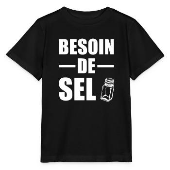 Besoin de Sel - T-shirt bio MINI CREATOR Stanley/Stella Enfant - noir - Devant - Mikhail (115cm)
