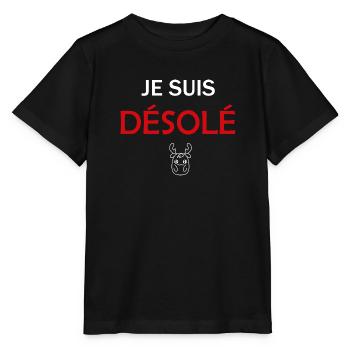 Je suis Désolé - T-shirt bio MINI CREATOR Stanley/Stella Enfant - noir - Devant - Mikhail (115cm)
