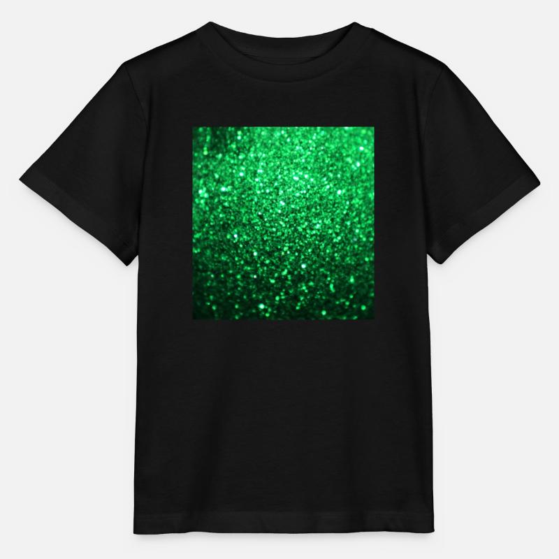Funkelnder grüner Glitter - Stanley/Stella Kinder T-Shirt MINI CREATOR  - Schwarz