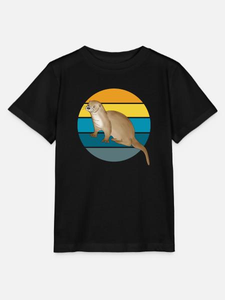 Loutre vintage rétro - T-shirt bio MINI CREATOR Stanley/Stella Enfant - noir