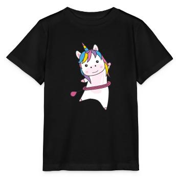 Unicorn the hullern smart hoop sport unicorns - Stanley/Stella MINI CREATOR Kids’ T-Shirt - black - Front - Mikhail (115cm)