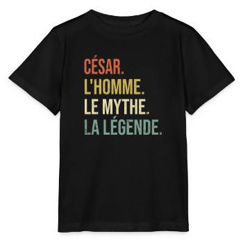 César L'homme Le Mythe La Légende Cadeau Humour - T-shirt bio MINI CREATOR Stanley/Stella Enfant - noir - Devant - Mikhail (115cm)