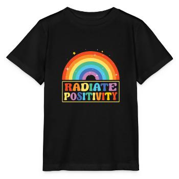 Rayonner de positivité - T-shirt bio MINI CREATOR Stanley/Stella Enfant - noir - Devant - Mikhail (115cm)