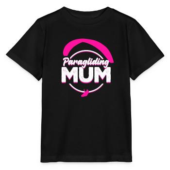 Paragliding Mum pink - Stanley/Stella MINI CREATOR Kids’ T-Shirt - black - Front - Mikhail (115cm)