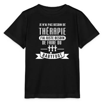 thérapie et babyfoot / humour baby-foot - T-shirt bio MINI CREATOR Stanley/Stella Enfant - noir - Devant - Mikhail (115cm)