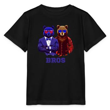 coole bros brüder bären - Stanley/Stella Kinder T-Shirt MINI CREATOR  - Schwarz - Vorne - Mikhail (115cm)