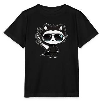 Süßer Skunk Stinker mit Sonnenbrille schwarz weiß - Stanley/Stella Kinder T-Shirt MINI CREATOR  - Schwarz - Vorne - Mikhail (115cm)