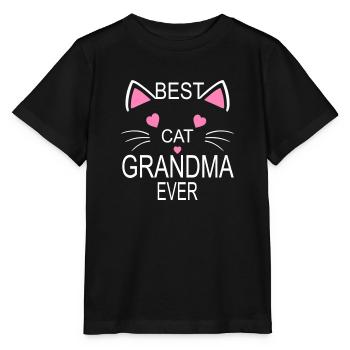 Best Cat Grandma Ever Cute Mother s Day - Stanley/Stella MINI CREATOR Kids’ T-Shirt - black - Front - Mikhail (115cm)